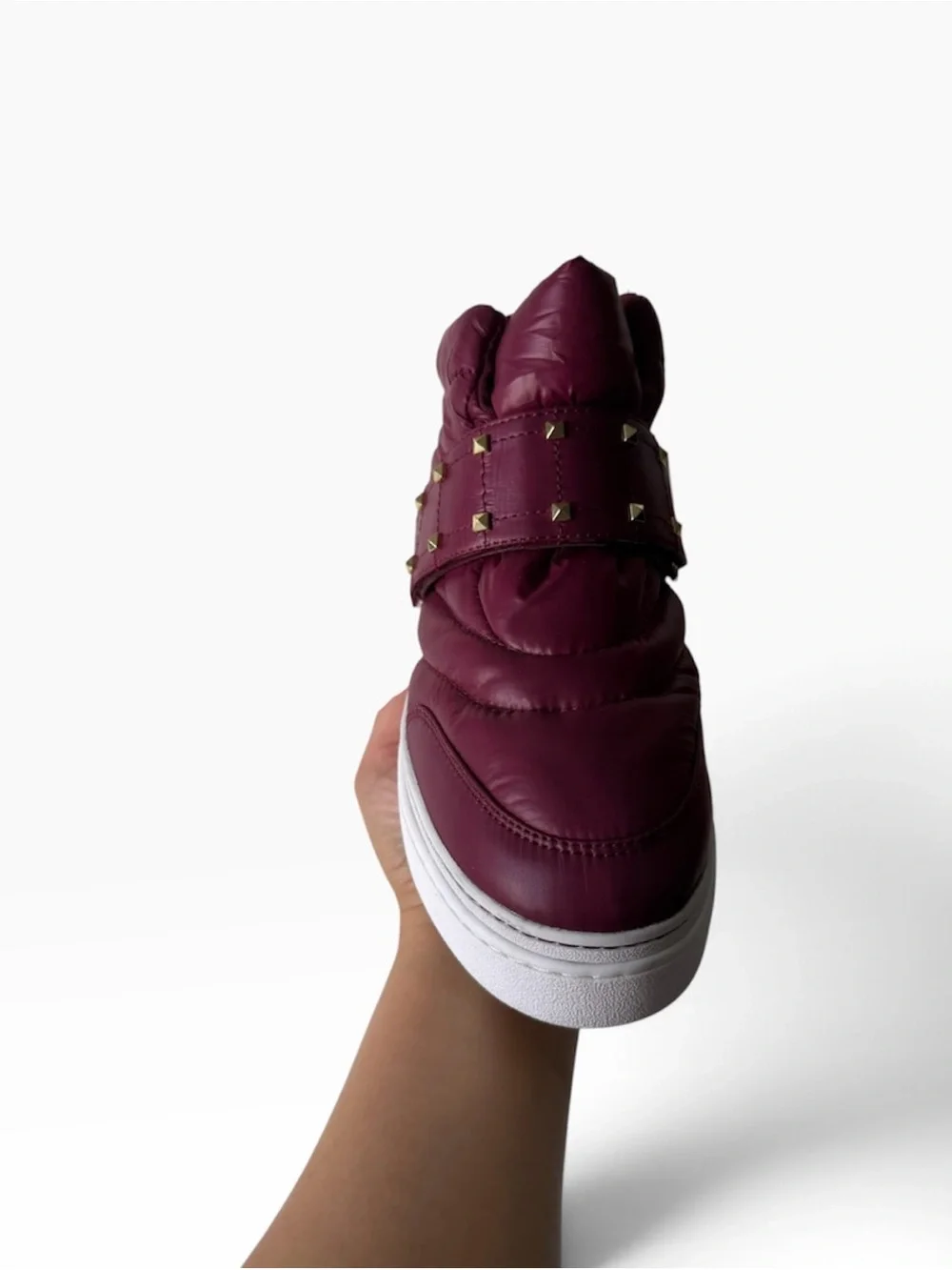 Michael Kors Stirling Embellished Quilted Recycled Polyester High-Top NWT Size 6
